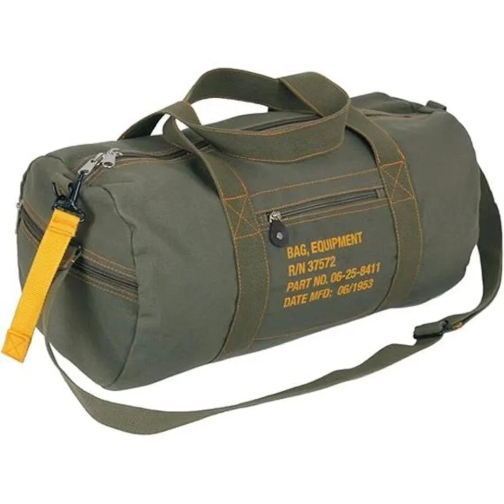 Canvas Equipment Duffle Bag – Travel & Gym Bag with Heavyweight Cotton
